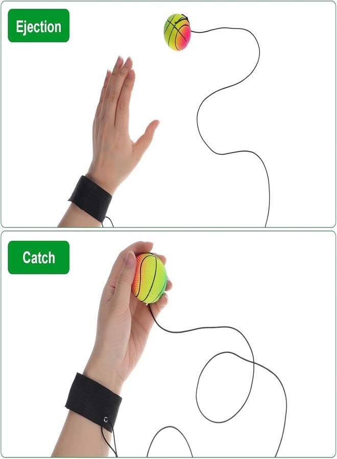 Crackles Crackles Wrist Ball | String Attached Ball | Yoyo Ball | Bouncy Rubber Return Ball | Birthday Party Gift For Children, Kids And Toddlers (Pack Of 1)- Multi Color - Image 2